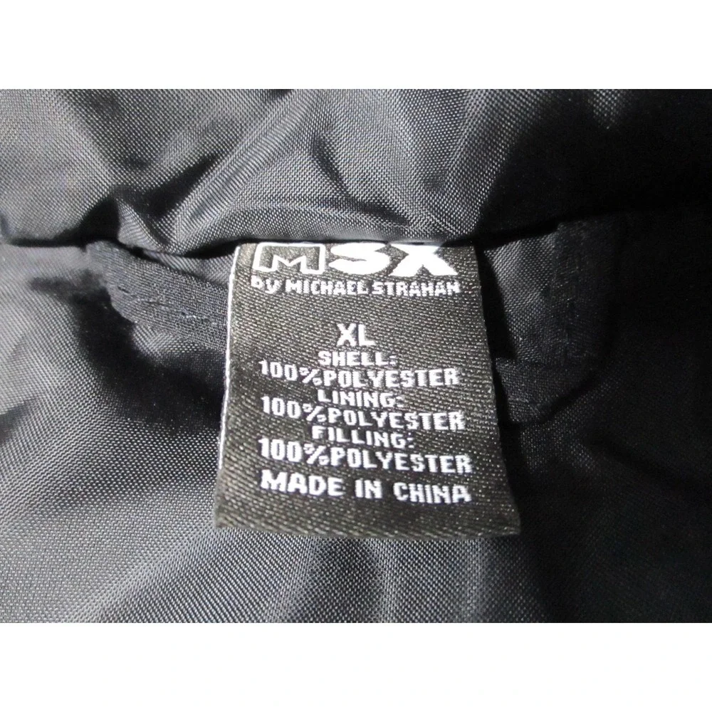 MSX By Michael Strahan Parka Mens XL Black Hooded Insulated Coat Water Resistant - Picture 5 of 10